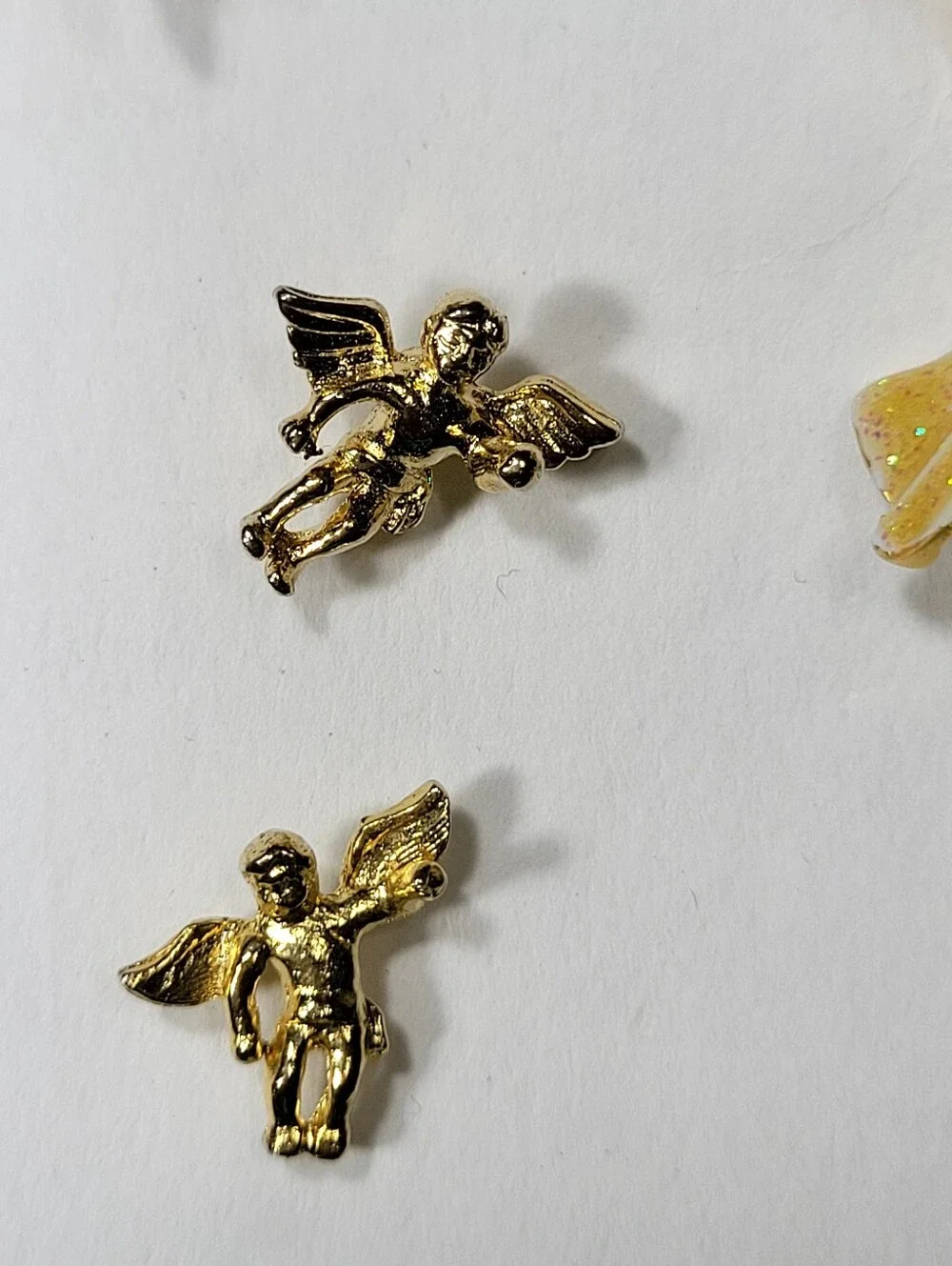 Gold Tone Angel and Cherub Jewelry Pin & Brooch - Sparkle Angel Pendant
